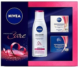 Fragrances, Perfumes, Cosmetics Cosmetics Kit - Nivea Premium Care 45 + (micellar/water/200ml + cr/50ml + cr/50ml)