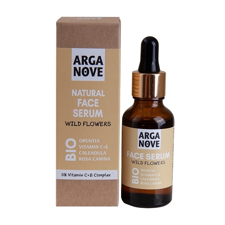 Antioxidant Face Serum with Wildflowers & Vitamins - Arganove BIO Natural Face Serum Wild Flowers — photo N2