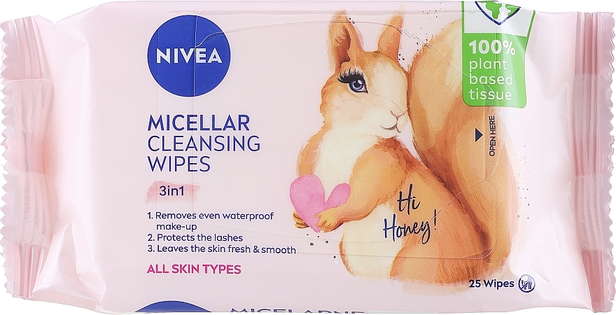 Biodegradable Micellar Makeup Remover Wipes - NIVEA Biodegradable Micellar Cleansing Wipes 3 In 1 Squirrel — photo N1