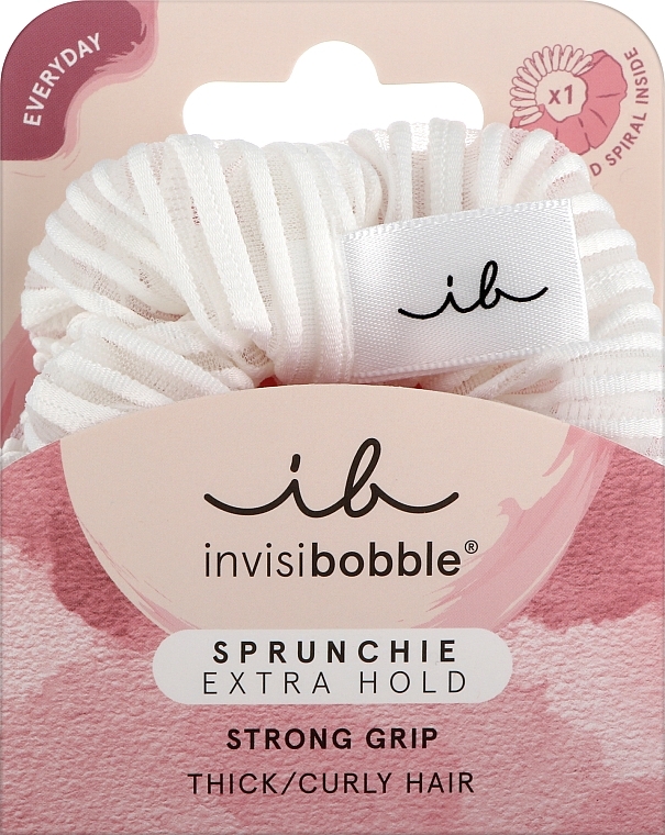 Hair Band - Invisibobble Sprunchie Extra Hold Pure White	 — photo N1