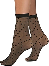 Nylon Socks, black with polka dot - Moraj — photo N3