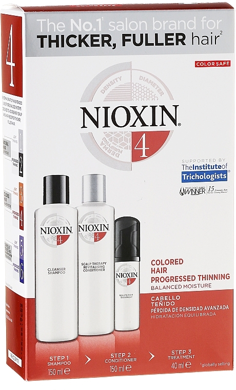Set - Nioxin Hair System System 4 Kit (shm/150ml + cond/150ml + mask/40ml) — photo N1