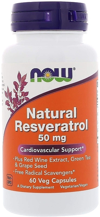 Natural Resveratrol, antioxidant 50mg - Now Foods Natural Resveratrol — photo N1