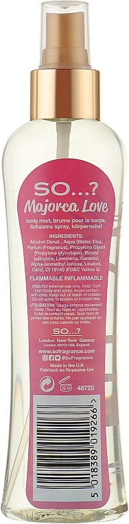 Body Spray - So…? Majorca Love Body Mist — photo N3