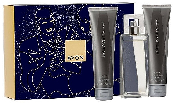 Avon Attraction for Him - Set (edt/75ml + ash/balm/100ml + sh/gel/100ml) — photo N1