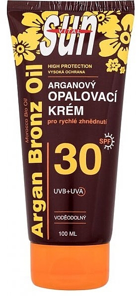 Body Sunscreen - Vivaco Sun Argan Bronz Oil Tanning Cream SPF30 — photo N1