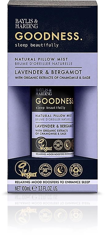 Pillow Mist - Baylis & Harding Goodness Sleep Pillow Mist Lavender&Bergamot — photo N2