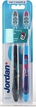 Individual Clean Toothbrush, soft, transparent-black, transparent-blue, with pictures - Jordan Individual Clean Soft — photo N1