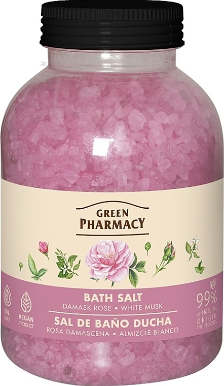 Damask Rose & White Musk Bath Salt - Green Pharmacy — photo N1