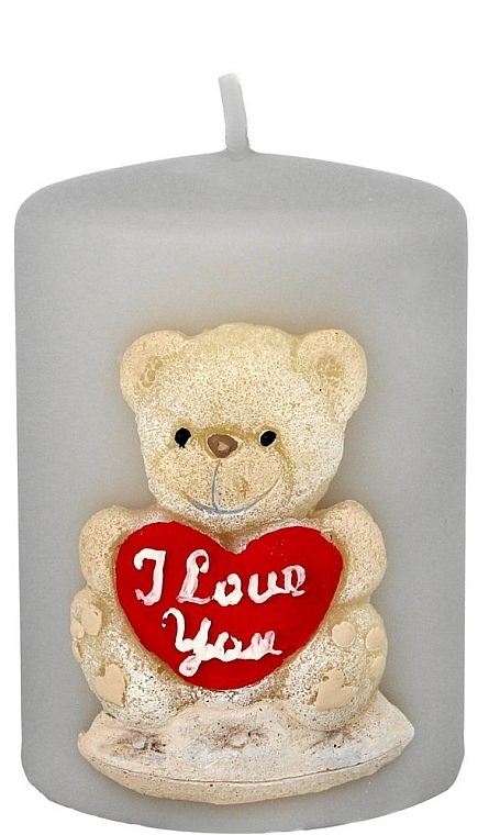 Decorative Candle "Teddy", 7x14 cm, grey - Artman — photo N7