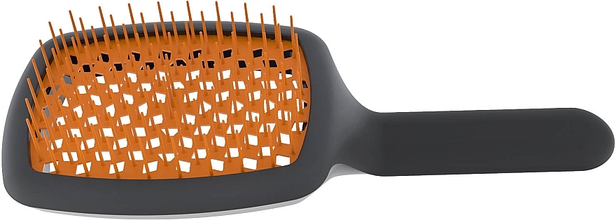 Hair Brush, matte black-orange - Janeke CurvyM Extreme Volume Brush — photo N1