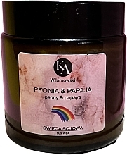 Fragrances, Perfumes, Cosmetics Scented Soy Candle 'Peony & Papaya' - KawilaMowski Peony & Papaya