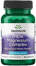 Fragrances, Perfumes, Cosmetics Magnesium Complex Food Supplement, 400 mg, 30 capsules - Swanson Triple Magnesium Complex