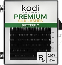 Butterfly Green B 0.07 False Eyelashes (6 rows: 12 mm) - Kodi Professional — photo N1