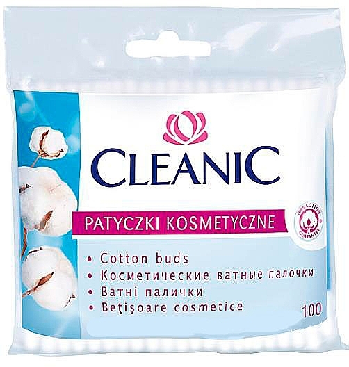 Cotton Buds in Plastic Packaging, 100 pcs - Cleanic Face Care Cotton Buds — photo N1