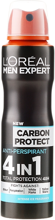 Men Antiperspirant-Deodorant - L'Oreal Paris Men Expert Carbon Protect 48H Anti-Perspirant Deodorant — photo N1