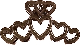 Fragrances, Perfumes, Cosmetics Claw Clip, FA-5677, hearts, brown - Donegal