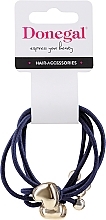 Fragrances, Perfumes, Cosmetics Hair Tie FA-5630, dark blue with heart - Donegal