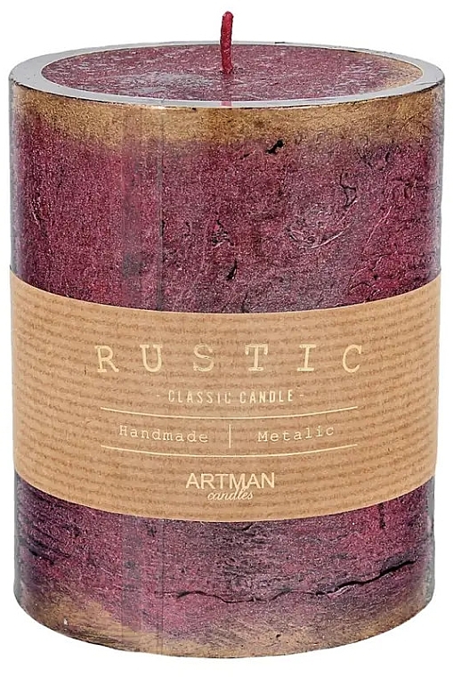 Decorative Candle, 9x11.5 cm, burgundy - Artman Rustic Metalic — photo N2