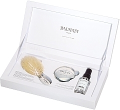 Fragrances, Perfumes, Cosmetics Set - Balmain Paris Hair Couture Silver Brush Set Mini (h/silk/50ml + brush + mirror)