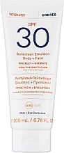 Fragrances, Perfumes, Cosmetics Face & Body Emulsion - Korres Yoghurt Body+ Face Sunscreen Emulsion SPF 30