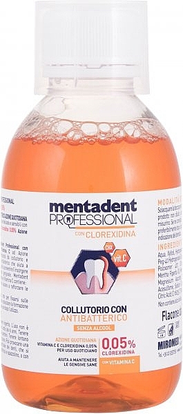 Antibacterial Mouthwash with Chlorhexidine & Vitamin C - Mentadent Professional Mouthwash — photo N1