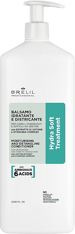 Moisturizing Conditioner - Brelil Hydra Soft Treatment Moisturising And Detangling Conditioner — photo N3