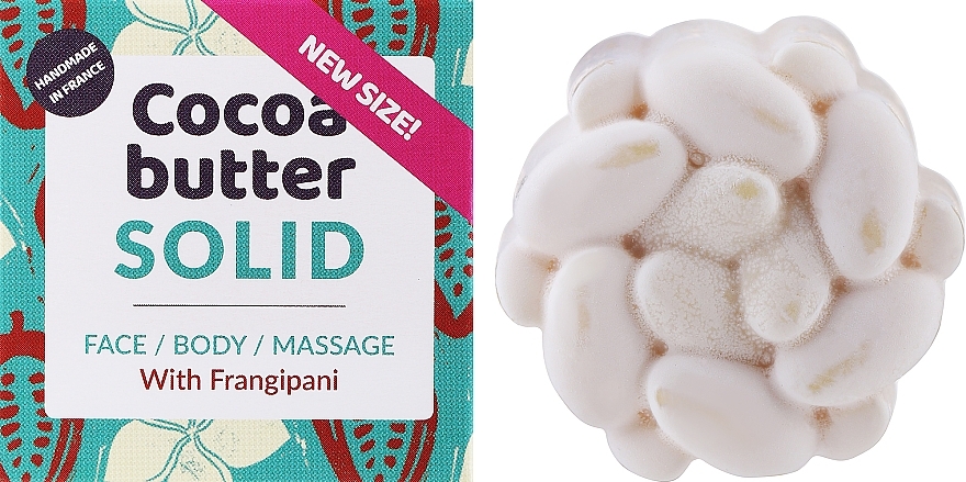 Face & Body Solid Oil - Lamazuna Solid Cocoa Butter With Baobab Oil And Frangipani — photo N2