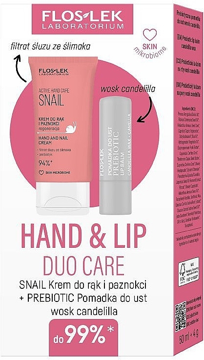 キット - Floslek Hand & Lip Duo Care Snail (h/cr/50ml + lip/balm/4g) — photo N1