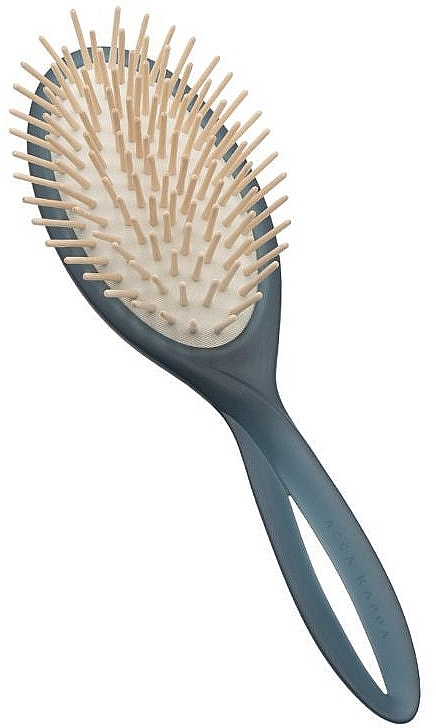 Hair Brush, blue - Acca Kappa Infinito Brush Long Wooden Pins — photo N1