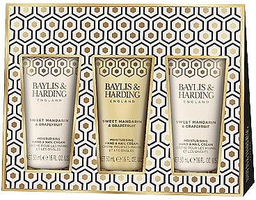 Set - Baylis & Harding Sweet Mandarin & Grapefruit Indulgent Hand Trio Gift Set (h/cr/3x50ml) — photo N1