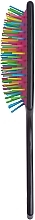 Wide Hair Brush C0264, black with colored teeth - Rapira — photo N3