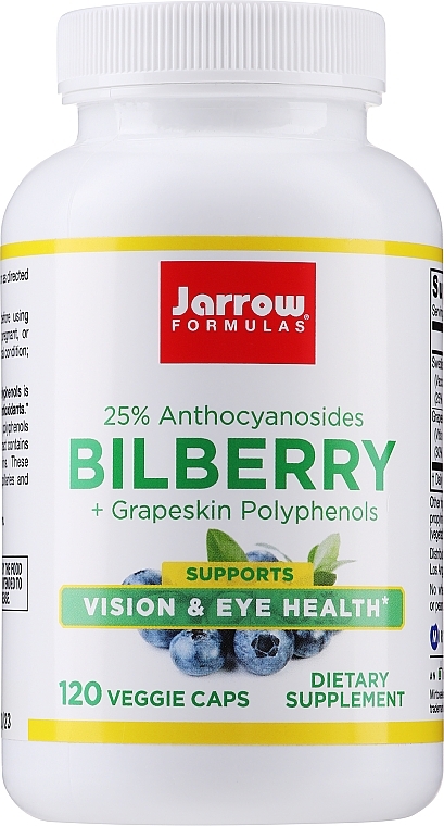 Dietary Supplement - Jarrow Formulas Bilberry + Grapeskin Polyphenols — photo N1