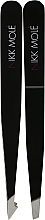 Fragrances, Perfumes, Cosmetics 2 Black Tweezers in Case - Nikk Mole 