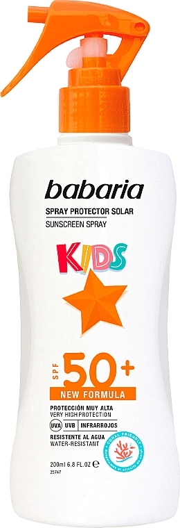 Kids Sun Spray - Babaria Sunscreen Spray Kids SPF50+ — photo N1
