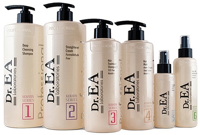 Set - Dr.EA Keratin Hair Care Set (hair/cr/1000ml + shp/1000ml + smp/500ml + mask/500ml + serum/130ml + milk/220ml) — photo N1