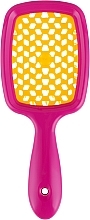 Hair Brush, pink and yellow - Janeke Small Superbrush — photo N2