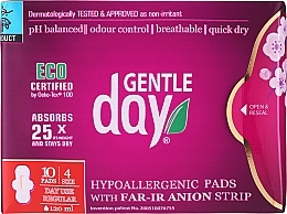 Sanitary Pads, 10 pcs - Gentle Day Pads With Far-Ir Anion Strip — photo N1