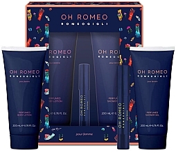 Fragrances, Perfumes, Cosmetics Romeo Gigli Oh Romeo - Set (sh/gel/200ml + b/lot/200ml + perfume/pencil/3.2ml)