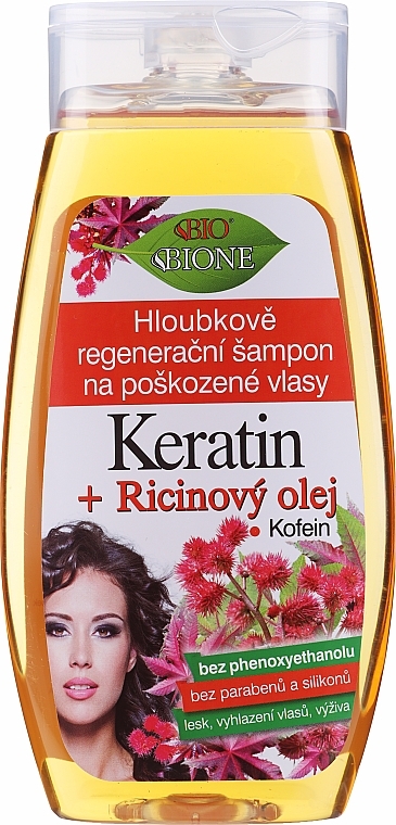 Deep Regeneration Shampoo for Damaged Hair - Bione Cosmetics Keratin + Castor Oil — photo N3