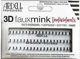 Individual Lash Set - Ardell 3D Faux Mink Individuals Short Black — photo N5