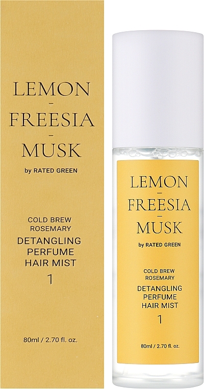 Lemon-Freesia-Musk Perfumed Hair Mist - Rated Green Cold Brew Rosemary Detangling Perfume Hair Mist 1 — photo N2