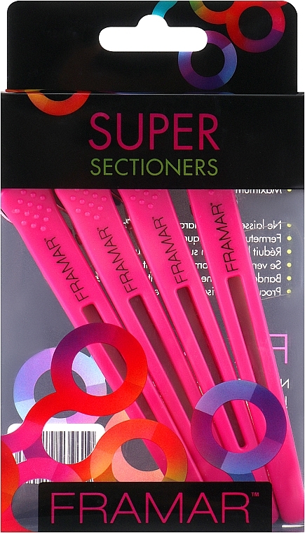Elastic Sectioning Hair Clip, pink - Framar Elastic Sectioning Hair Clips — photo N3