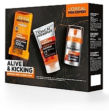 Fragrances, Perfumes, Cosmetics Set - L'Oreal Paris Men Expert Alive & Kicking (sh/gel/300ml + cr/50ml + f/wash/100ml)