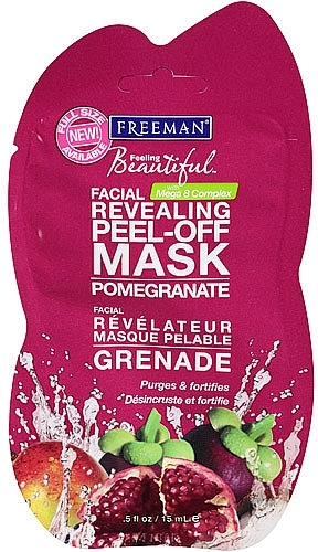 Pomegranate Facial Peel-Off Mask - Freeman Feeling Beautiful Peeling Facial Mask with Pomegranate (mini size)  — photo N2