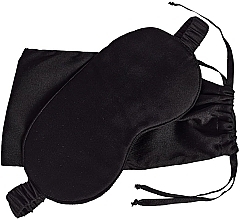 Natural Silk Sleep Mask with Pouch, black - de Lure Sleep Mask — photo N1