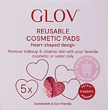Fragrances, Perfumes, Cosmetics Ultra-Soft Reusable Makeup Remover Pads, 5 pcs, pink - Glov Reusable Cosmetic Heart-Shaped Design