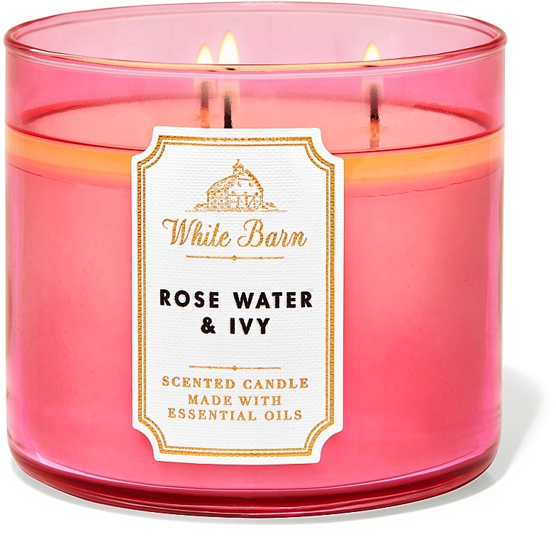 Bath and Body Works Rose Water & Ivy White Barn - Scented Candle — photo N3