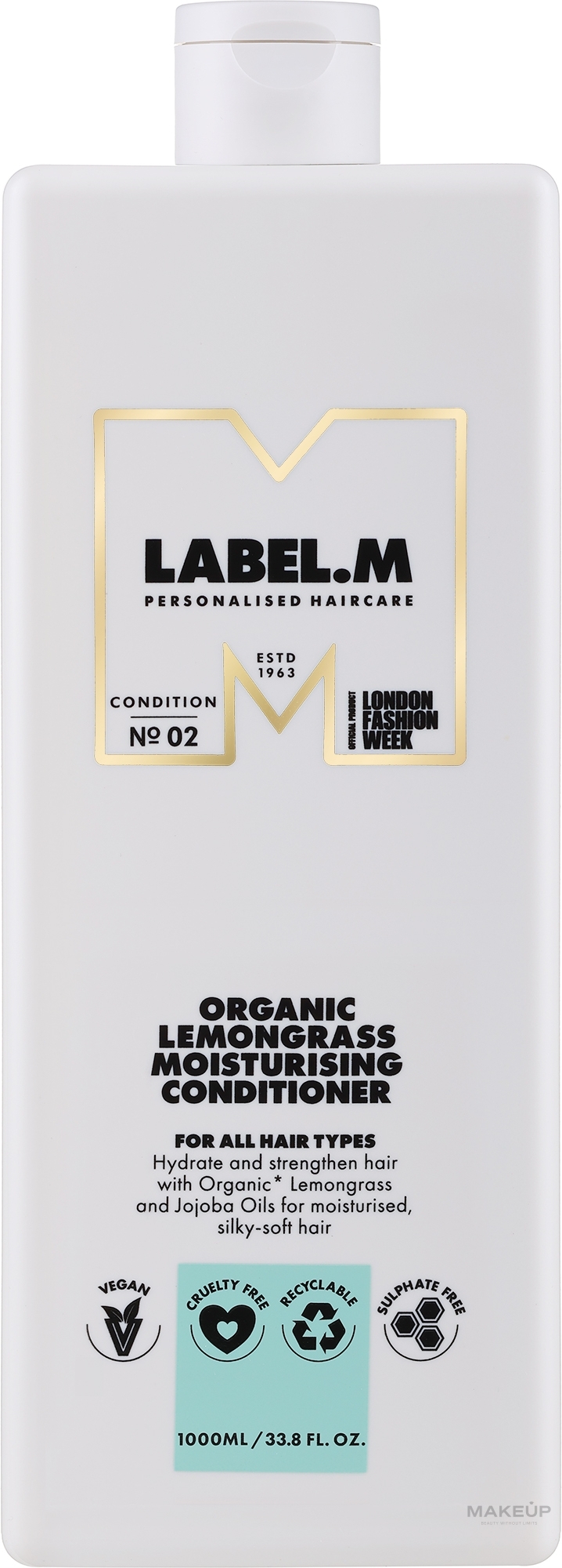 Moisturizing Conditioner - Label.m Professional Organic Lemongrass Moisturising Conditioner — photo 1000 ml