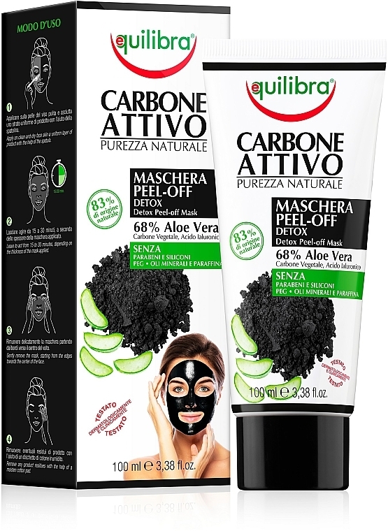Activated Charcoal Face Mask - Equilibra Active Charcoal Detox Peel-Off Mask — photo N1
